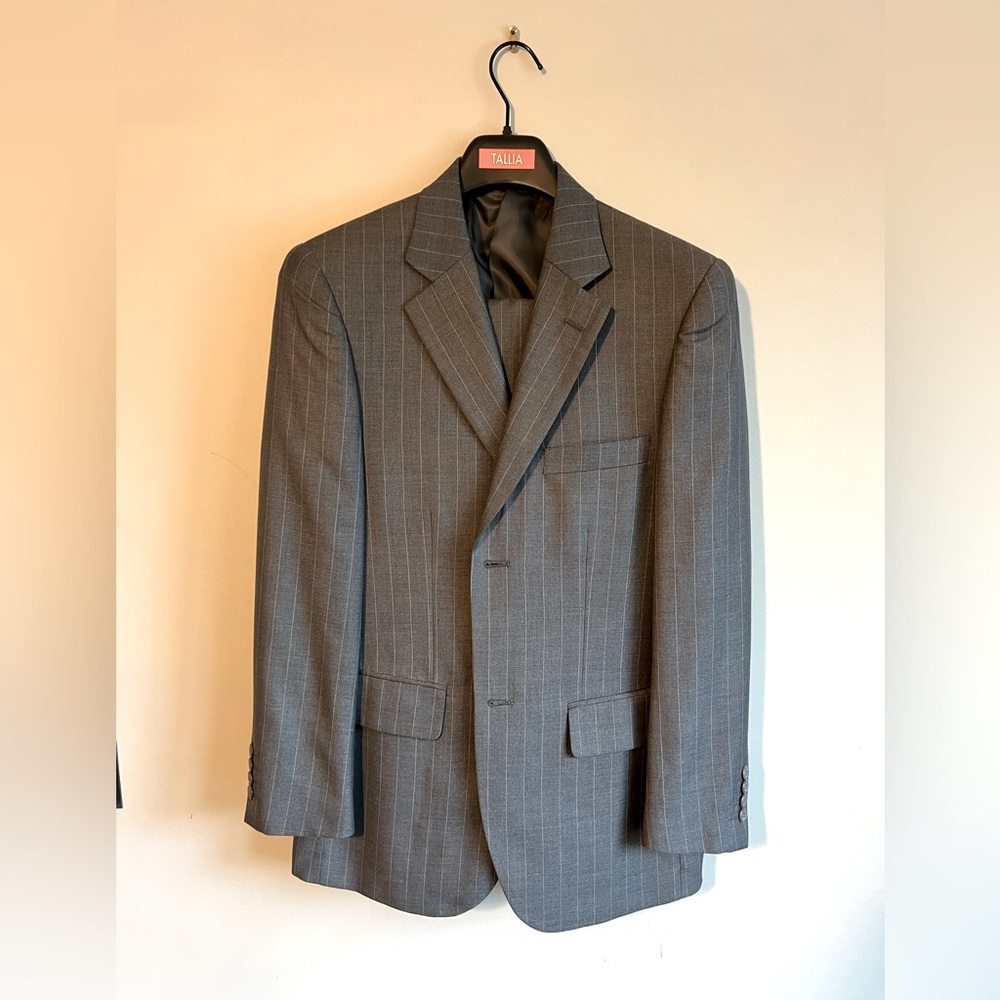 Pedrini Grey Charcoal Pinstripe Suit with pants for Men